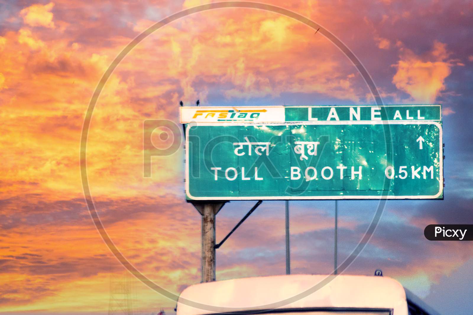 Image Of Toll Booth Sign Near A Toll Booth Showing The New Cashless 