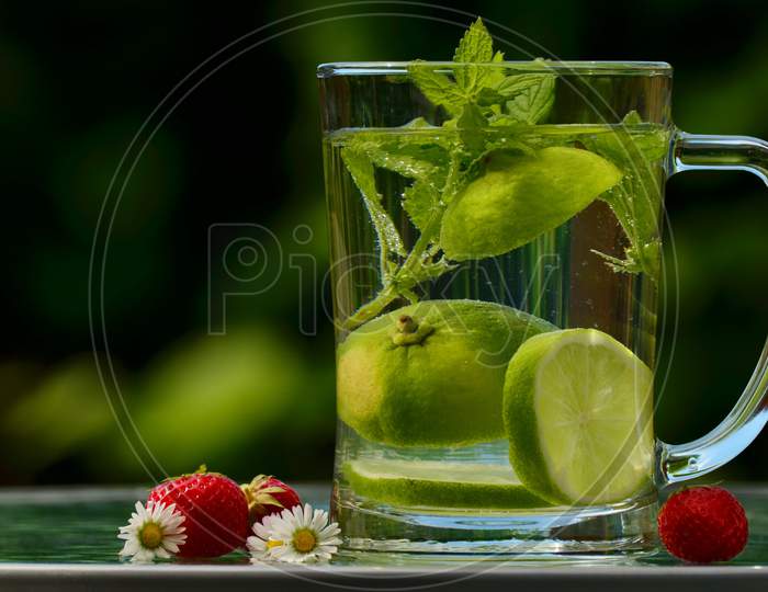 Drink Lime Water Cup Lime Water Detox Detox Water