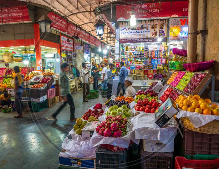 Fruit Vendor At Crowford Market In South Mumbai