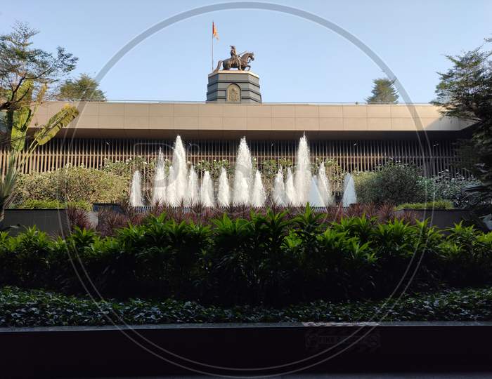 Shivaji Maharaj and fountain