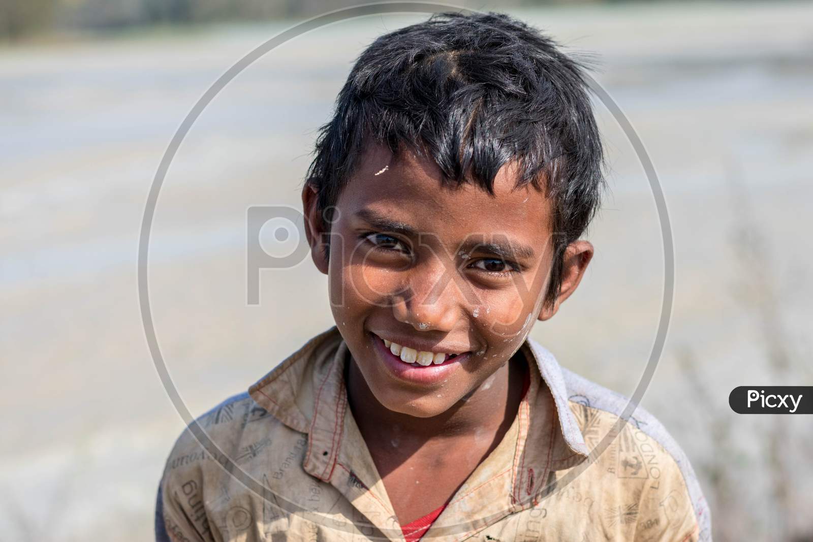 Smile face of villager child