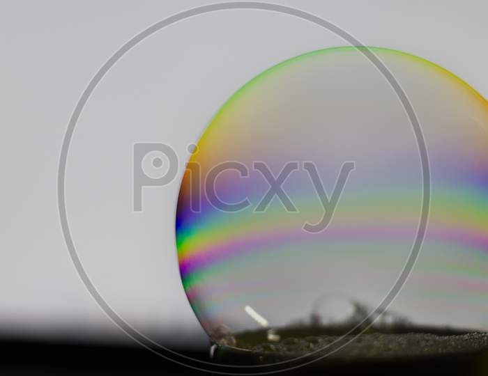 Colorful reflection of light on Bubble | Macro Photography