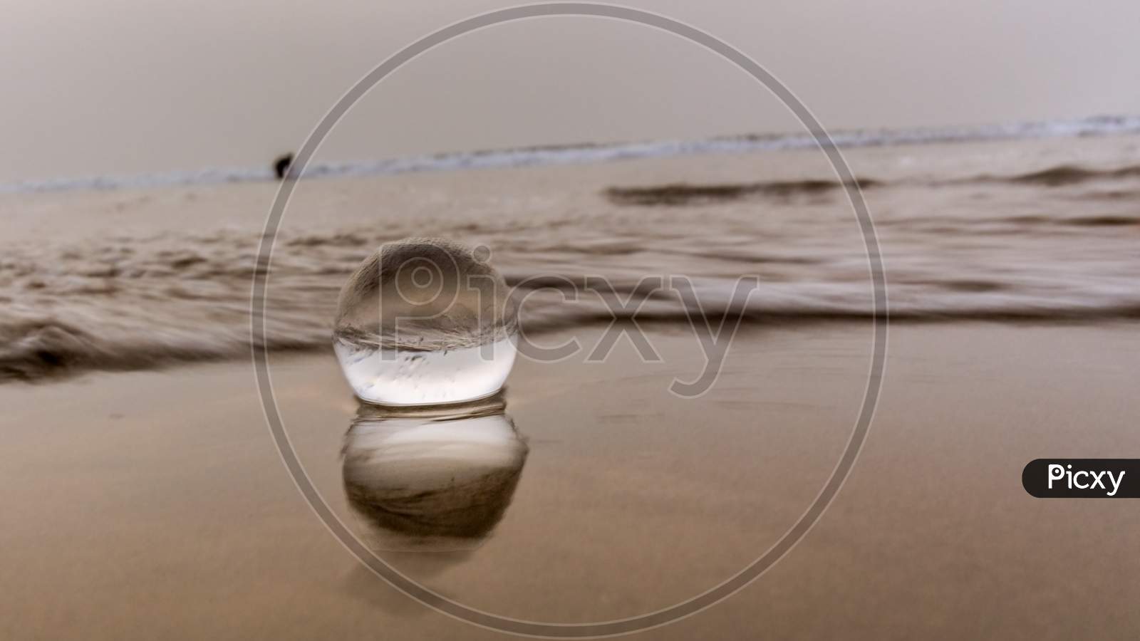 Reflections with Lensball at Beach