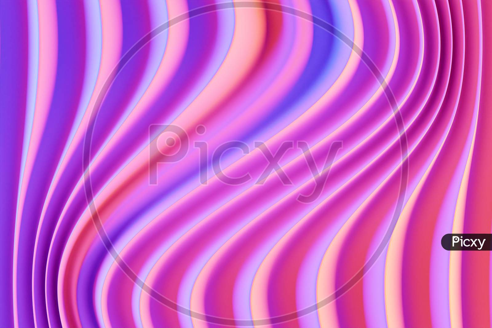 3D Illustration Of Rows  Pink Portal, Cave .Shape Pattern. Technology Geometry  Background.