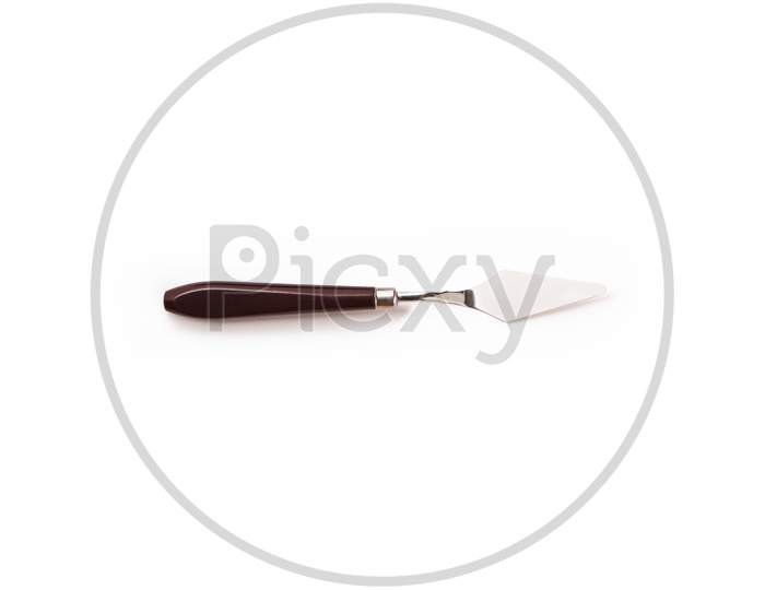 Stainless Steel Painting Palette Knife Isolated On White Background.