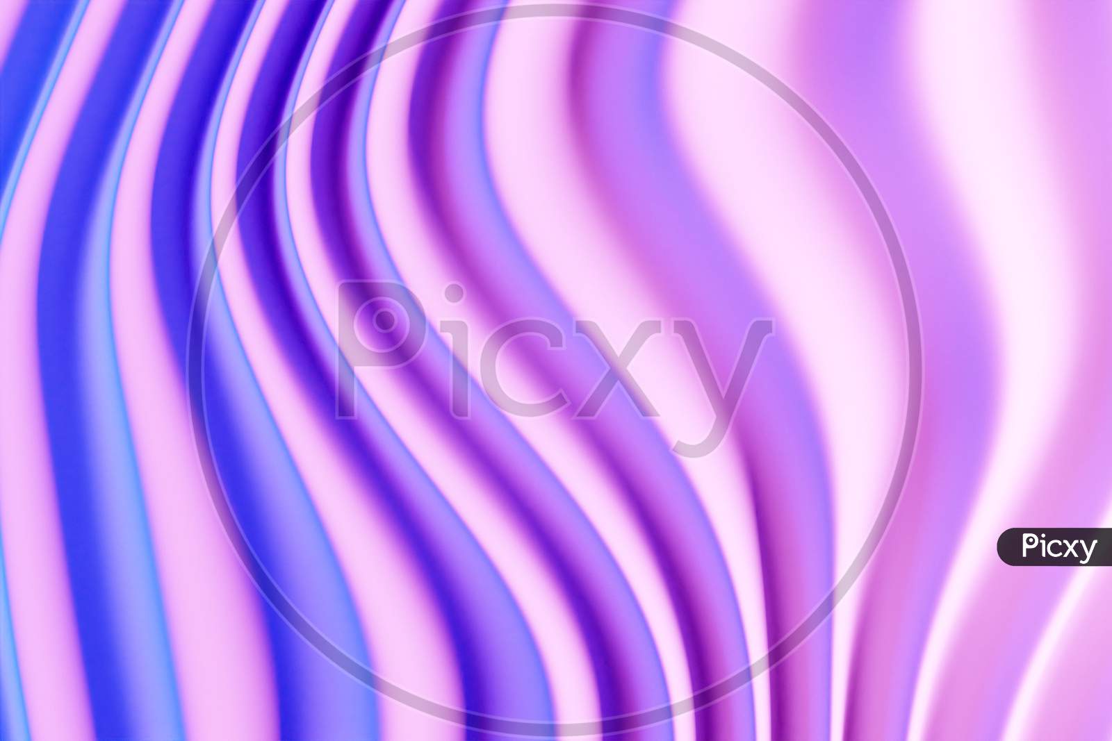 3D Illustration Of A Stereo Strip Of Different Colors. Geometric Stripes Similar To Waves. Abstract   Pink  Glowing Crossing Lines Pattern