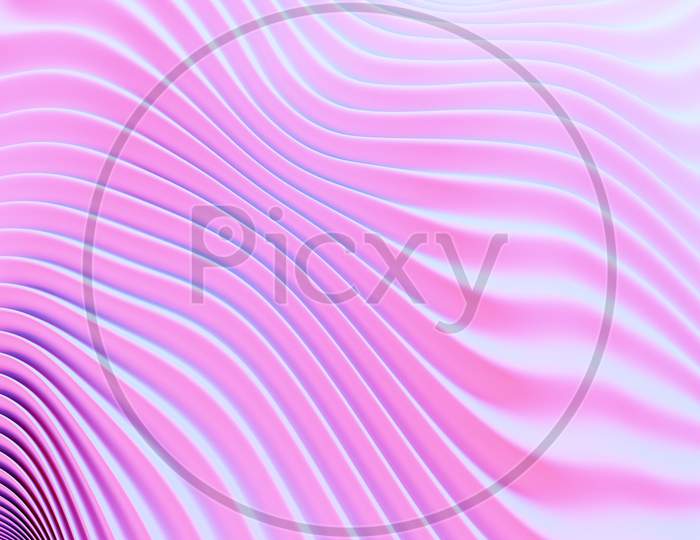 3D Illustration Of Pink And Blue Wave, Cave .Shape Pattern. Technology Geometry  Background. Color Sticker Banner For Registration Of Proposals