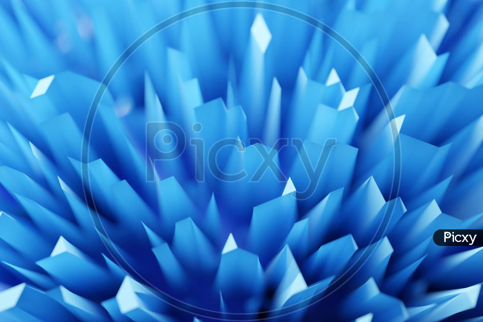 3D Illustration Of Different Rows Of   Blue  Shapes .Set Of Cubes On Monocrome Background, Pattern. Geometry  Background