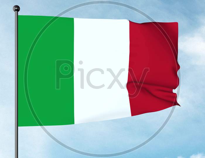 3D Illustration Of The Flag Of Italy, Often Referred To In Italian As Il Tricolore, Is The National Flag Of Italian Republic.
