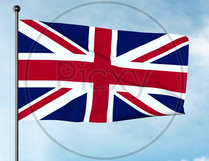 3D Illustration The Union Jack, Or Union Flag, Is The National Flag Of The United Kingdom. Additionally, It Is Used As An Official Flag In Some Of The Smaller British Overseas Territories.
