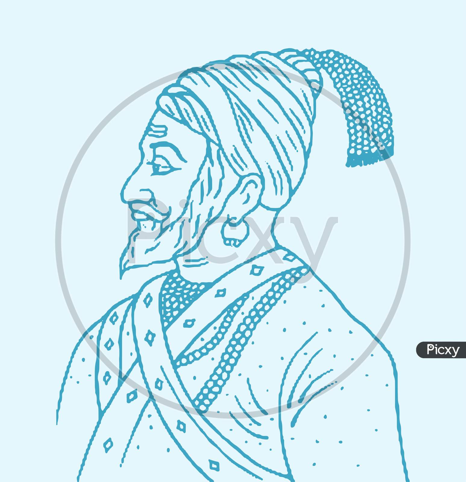 Image of Sketch Closeup Chatrapati Shivaji Face Outline Editable Vector  IllustrationOL004875Picxy