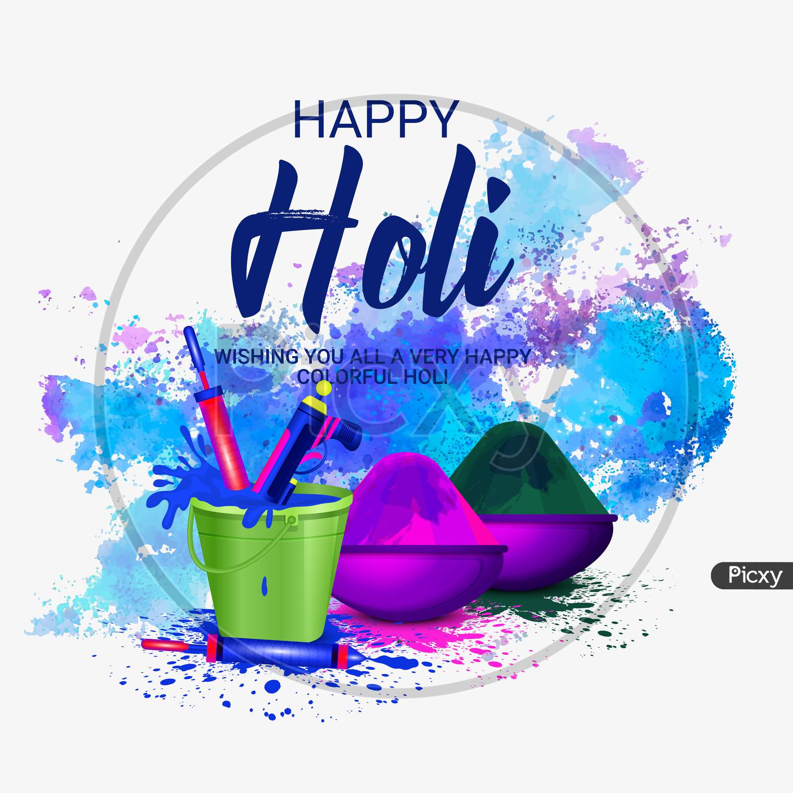 Image of Indian Festival of Colours, Happy Holi celebration design ...