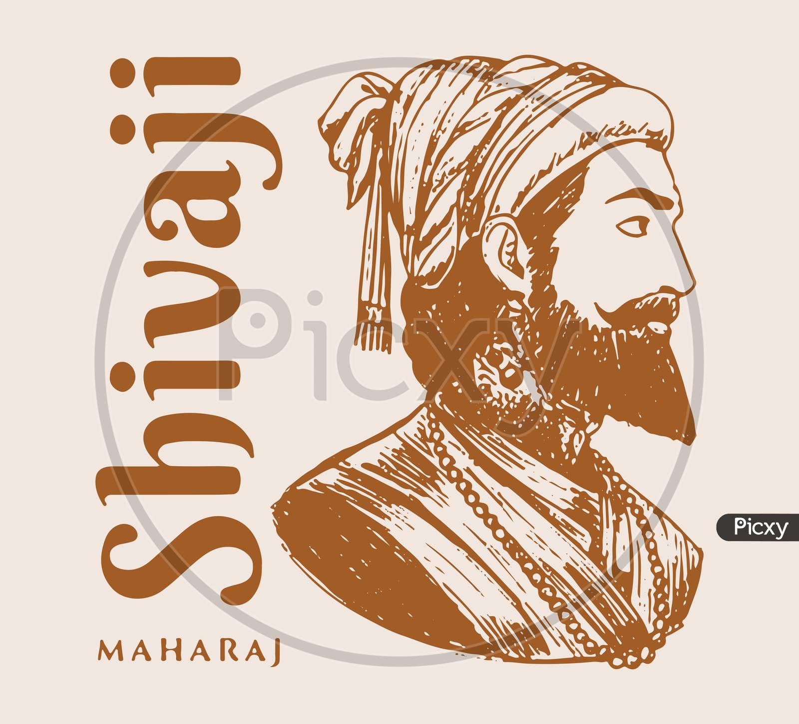 Image of Sketch of Chhatrapati Shivaji Maharaj Indian Ruler and a member of  the Bhonsle Maratha clan outline, silhouette editable  illustration-KG668212-Picxy