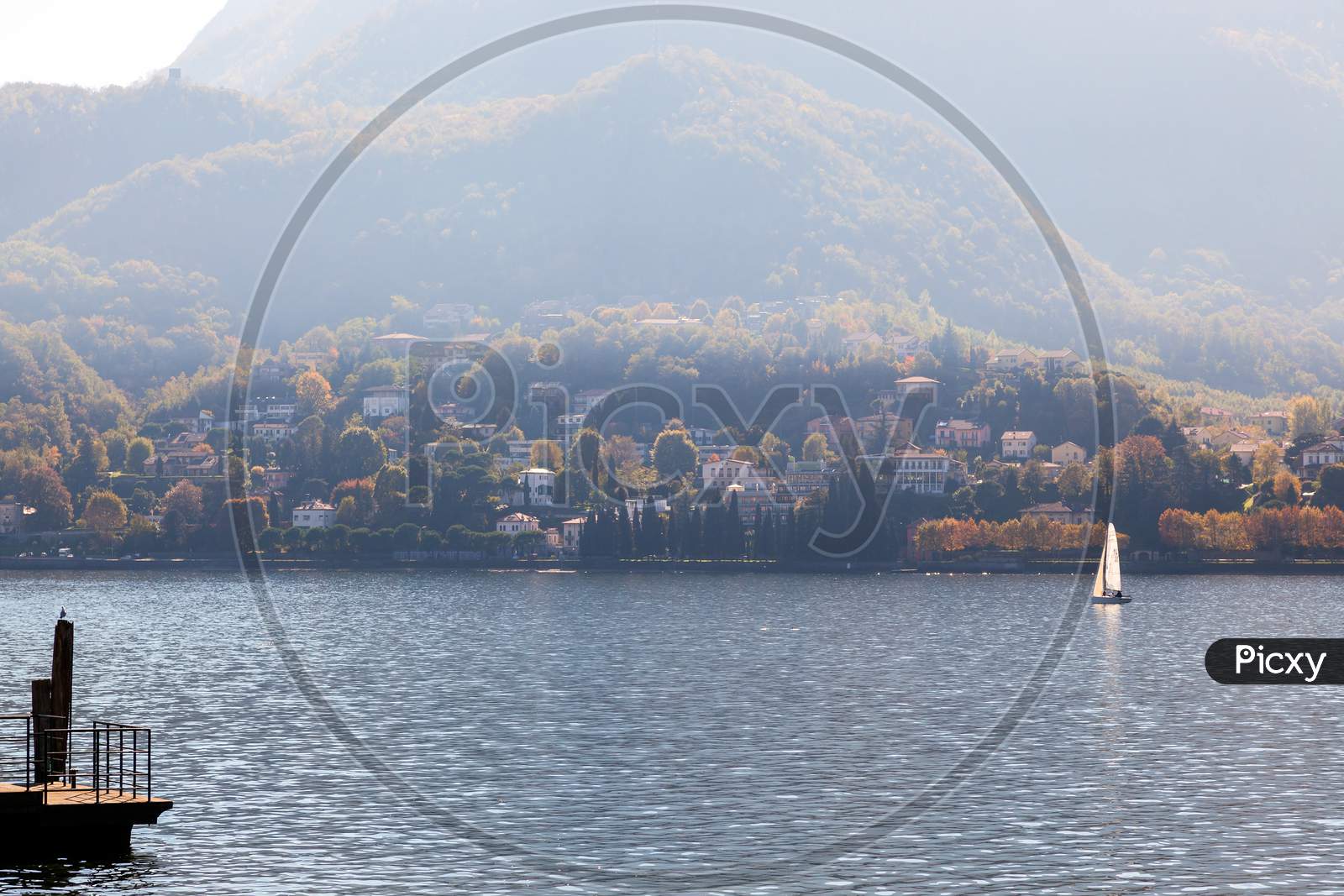 Sailing On Lake Como At Lecco Italy