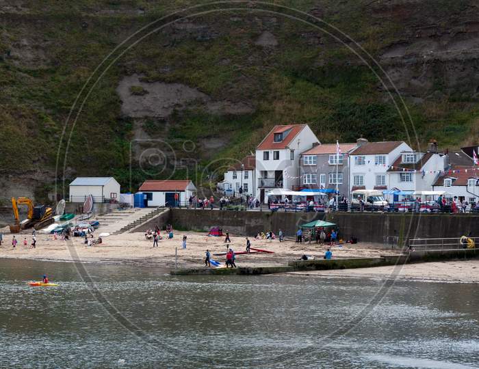 View Of Staithes Harbour North Yorkshire