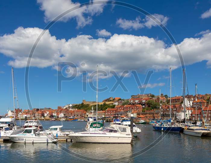 Whitby North Yorkshire, Uk - August 22 : Yachts Moored In Whitby North Yorkshire On August 22, 2010. Unidentified People