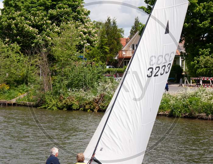 Sailing On The River Thames Between Hampton Court And Richmond