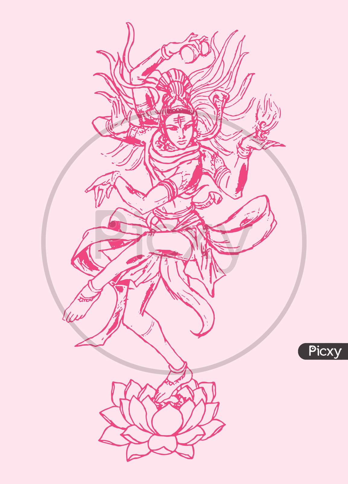 Image of Sketch of Indian famous and powerful god Lord Shiva and ...