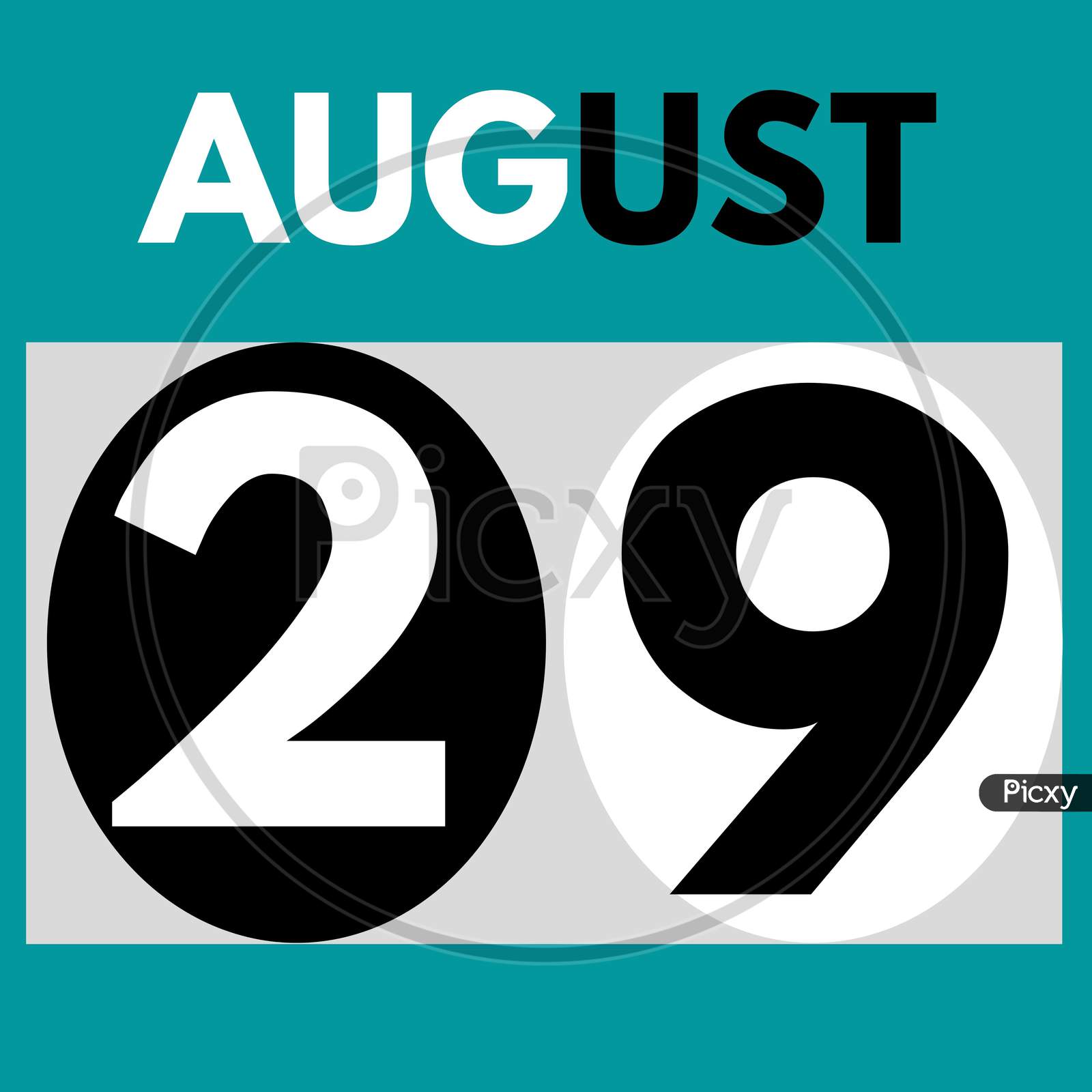 August 29 . Modern Daily Calendar Icon .Date ,Day, Month .Calendar For The Month Of August