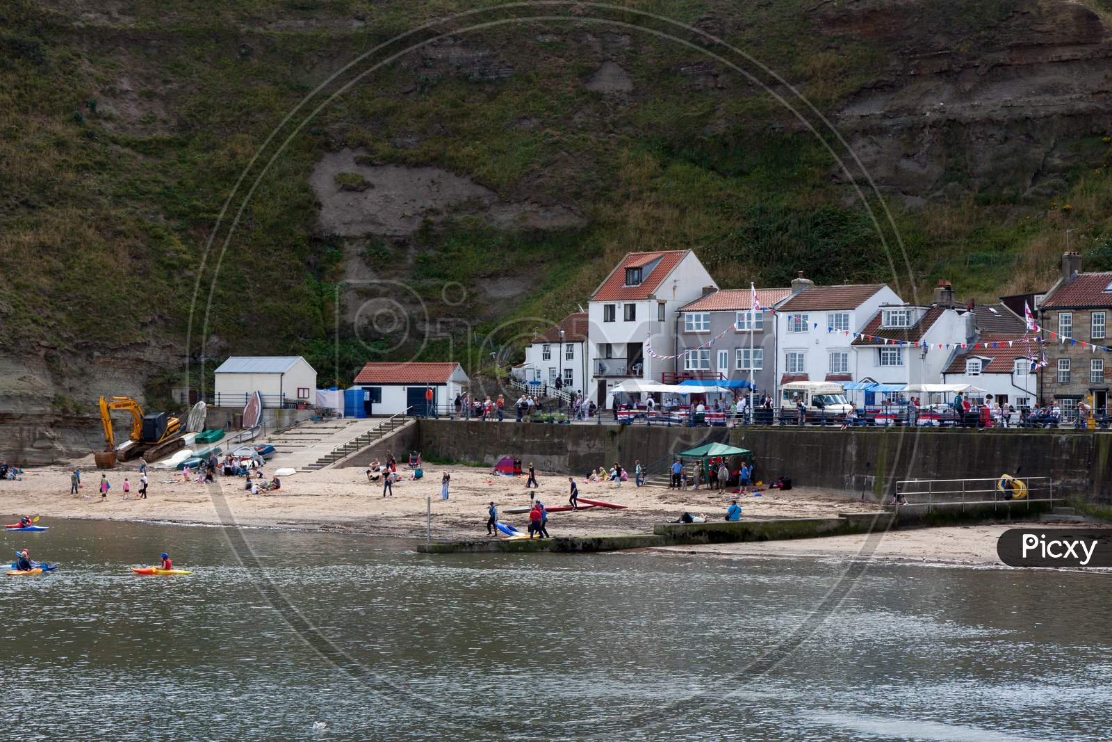 View Of Staithes Harbour North Yorkshire