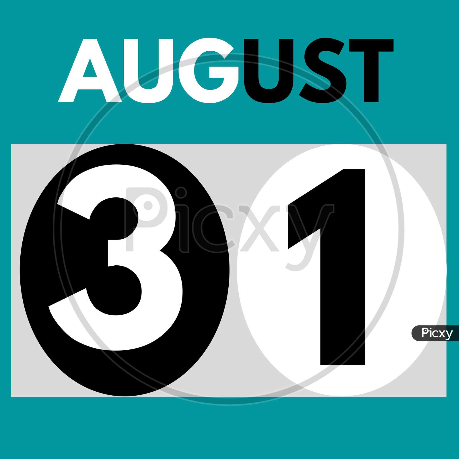 August 31. Modern Daily Calendar Icon .Date ,Day, Month .Calendar For The Month Of August