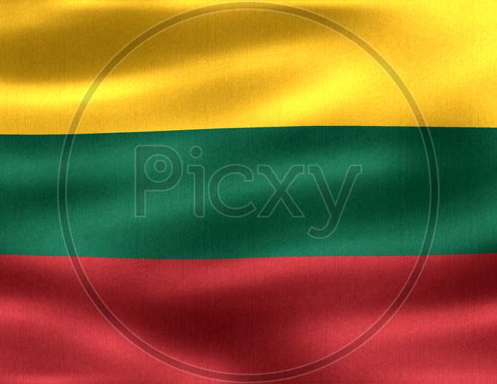3D-Illustration Of A Lithuania Flag - Realistic Waving Fabric Flag