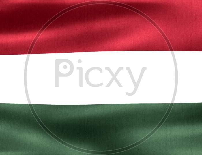 3D-Illustration Of A Hungary Flag - Realistic Waving Fabric Flag