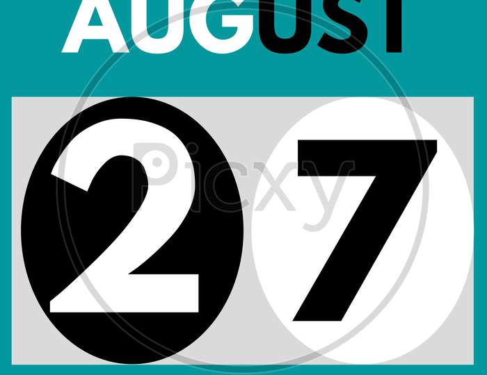 August 27 . Modern Daily Calendar Icon .Date ,Day, Month .Calendar For The Month Of August
