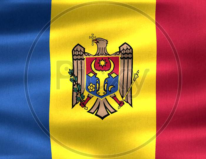 3D-Illustration Of A Moldova Flag - Realistic Waving Fabric Flag