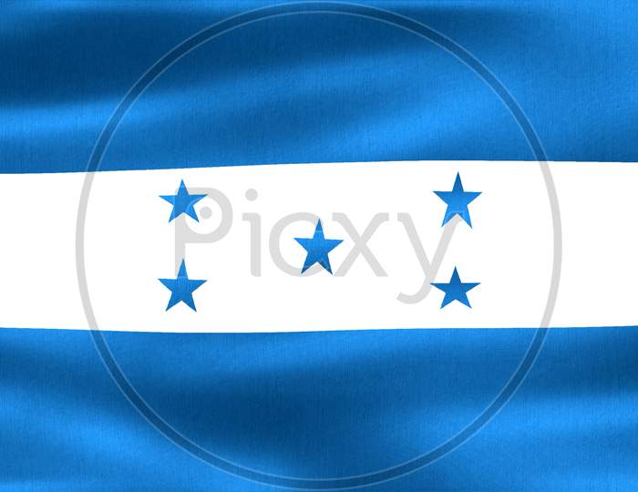 3D-Illustration Of A Honduras Flag - Realistic Waving Fabric Flag