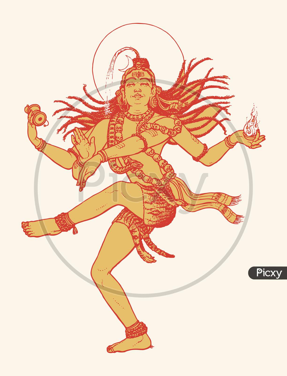 Shiva Cartoon Outline Drawing  Outlinepics