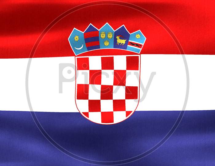 3D-Illustration Of A Croatia Flag - Realistic Waving Fabric Flag