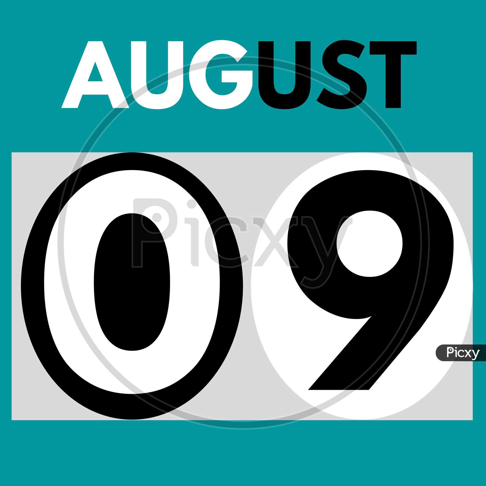 Image Of August 9 Modern Daily Calendar Icon Date Day Month Calendar For The Month Of August Dw Picxy