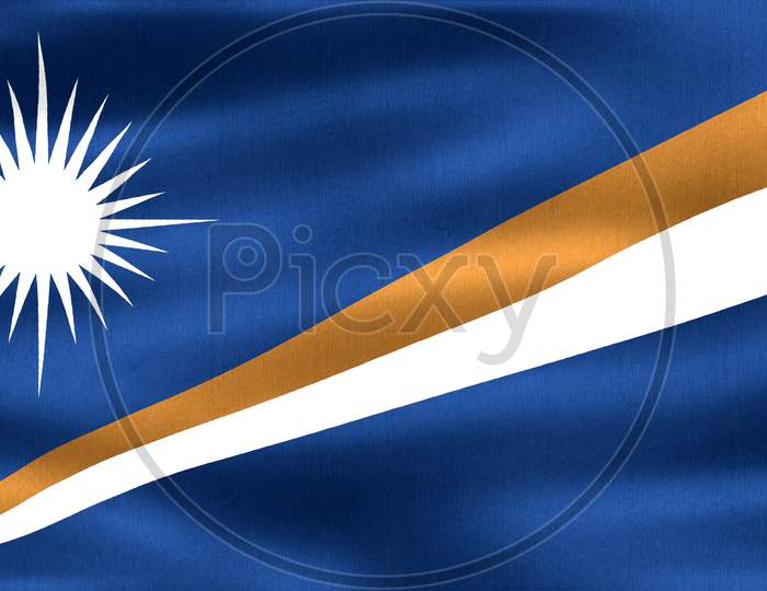 3D-Illustration Of A Marshall Islands Flag - Realistic Waving Fabric Flag