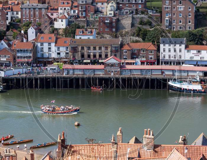 Exit From Whitby Harbour In North Yorkshire