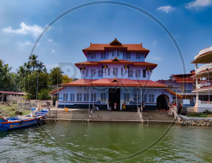 Ancient Hindu Temple Located Near The Lake