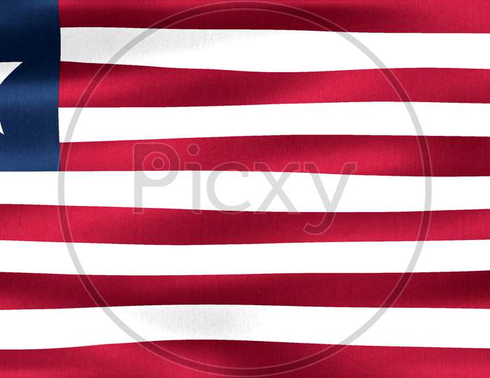 3D-Illustration Of A Liberia Flag - Realistic Waving Fabric Flag