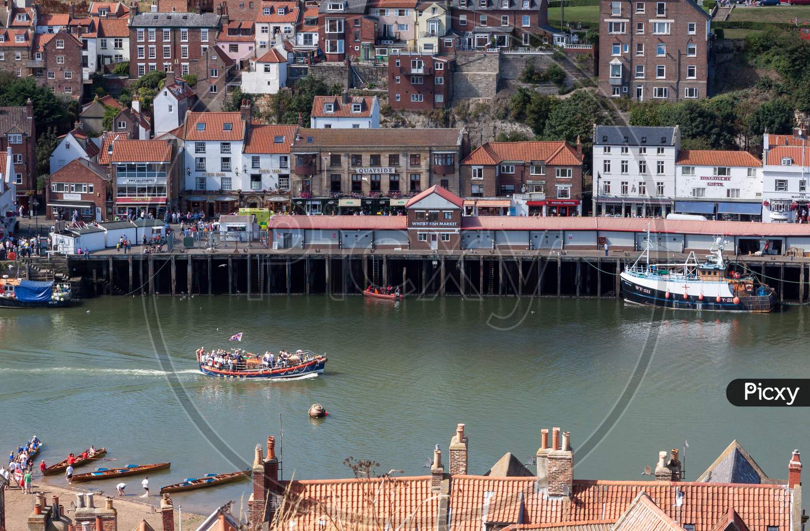 Exit From Whitby Harbour In North Yorkshire