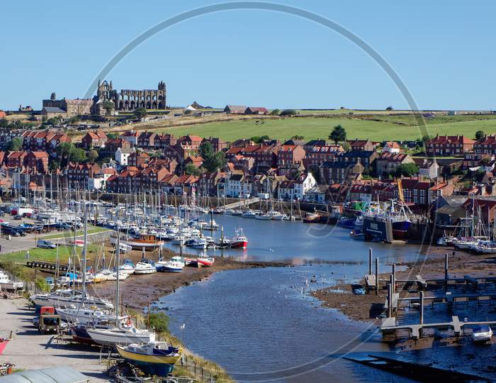 Whitby, North Yorkshire/Uk - August 22 : View Along The Esk Towards Whitby North Yorkshire On August 22, 2010. Unidentified People
