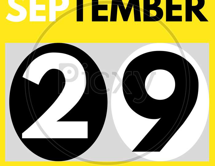 September 29 . Modern Daily Calendar Icon .Date ,Day, Month .Calendar For The Month Of September