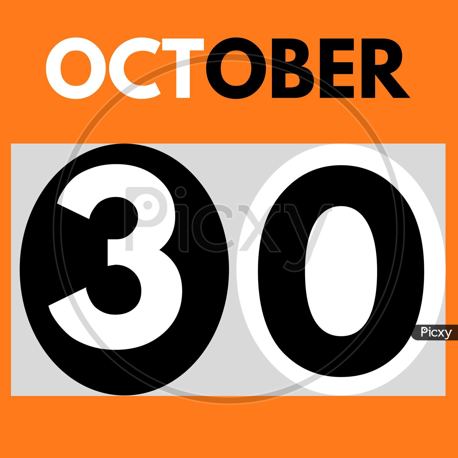 October 30 . Modern Daily Calendar Icon .Date ,Day, Month .Calendar For The Month Of October