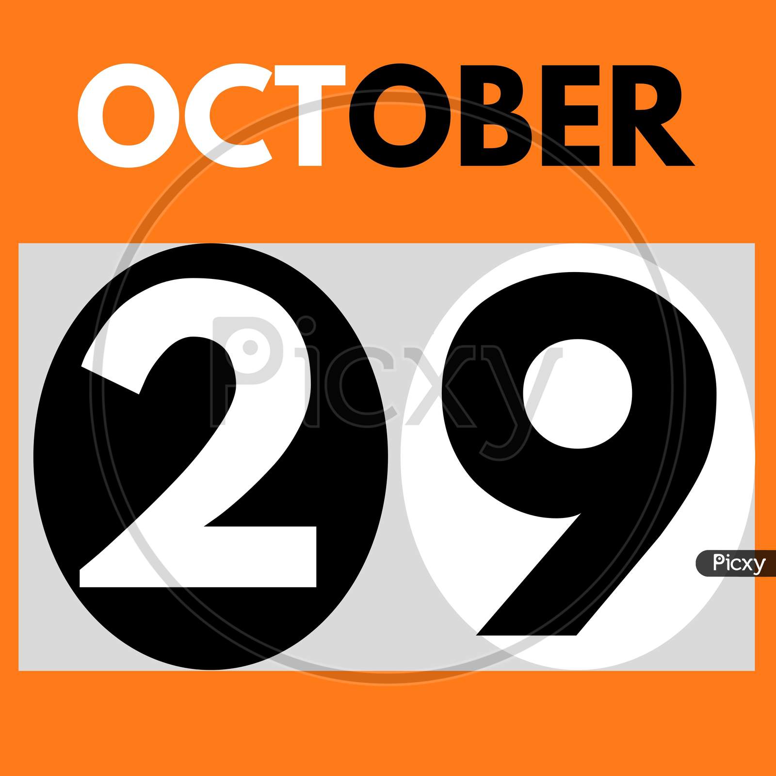 October 29 . Modern Daily Calendar Icon .Date ,Day, Month .Calendar For The Month Of October