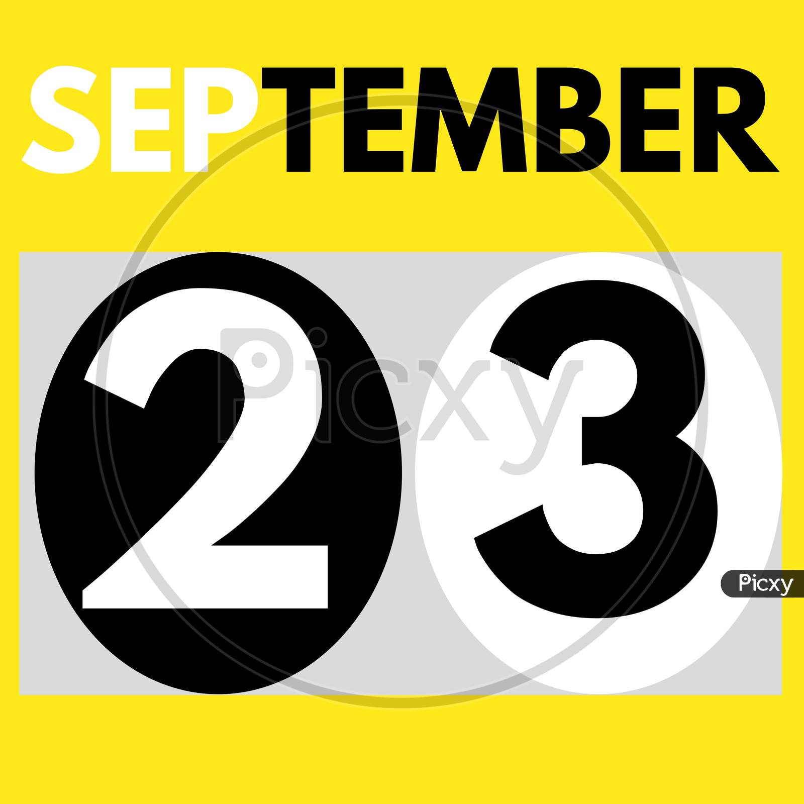September 23 . Modern Daily Calendar Icon .Date ,Day, Month .Calendar For The Month Of September