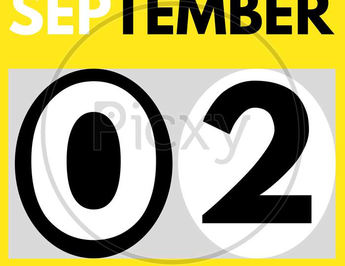 September 2 . Modern Daily Calendar Icon .Date ,Day, Month .Calendar For The Month Of September