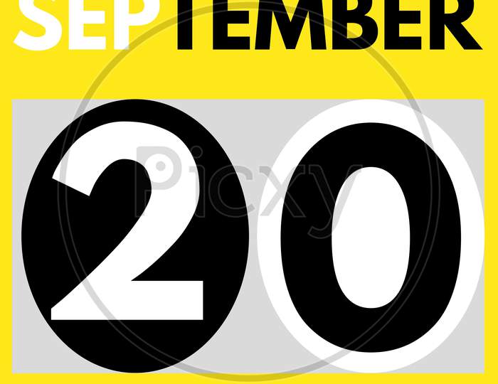September 20 . Modern Daily Calendar Icon .Date ,Day, Month .Calendar For The Month Of September