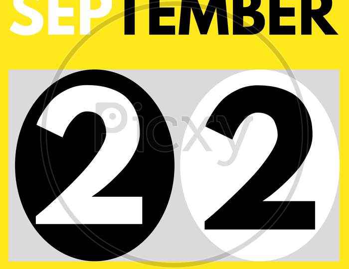 September 22 . Modern Daily Calendar Icon .Date ,Day, Month .Calendar For The Month Of September