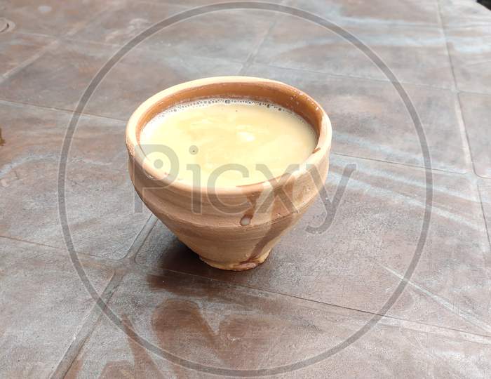 Khullad Chai (tea in a clay cup) in a winter morning.