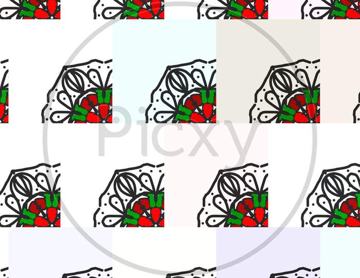 Design Illustration Mandala Block In White Background
