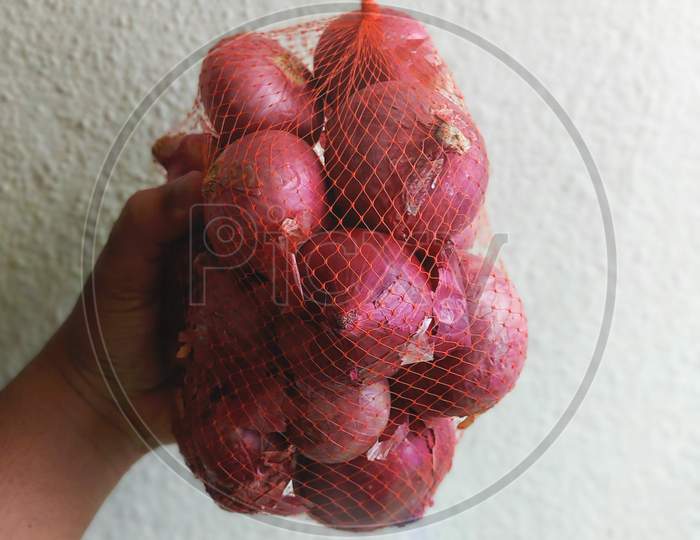 Onion bag from vegetable market.