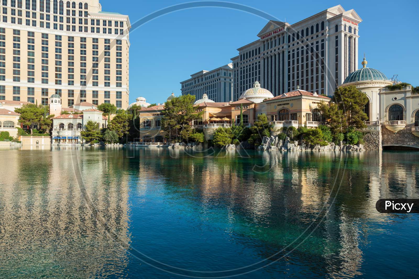 LAS VEGAS, NEVADA, USA, 2011. View of the Bellagio Hotel and